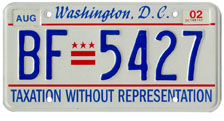 2000 Passenger plate no. BG-7529 validated for 2001-02 (exp. Nov. 2002)
