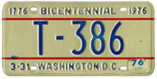 1974 base Trailer plate no. T-386
