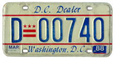 1984 base dealer plate no. D-00740
