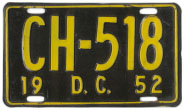 1952 Commerical plate no. CH-518