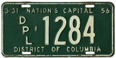 1955 (exp. 3-31-56) Diplomatic plate no. 1284