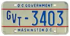 1978 base D.C. Govt. plate no. 3403