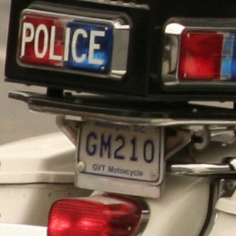 D.C. Government Motorcycle plate no. GM210