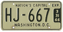 1965 (exp. 3-31-66) Hire plate no. HJ-667