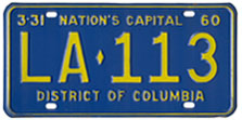 1959 Livery plate no. LA-113