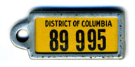 early D.C. DAV key tag no. 89-995, possibly the 1942-44 (exp. 3-31-43 through 3-31-45) issue