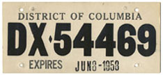 1958 Temporary plate no. DX-54469