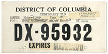 1970 Temporary plate no. DX-95932