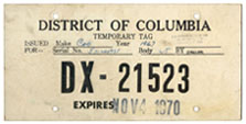 1970 Temporary plate no. DX-21523