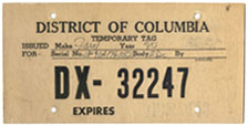 1980 Temporary plate no. DX-32247