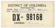1983 Temporary plate no. DX-98168