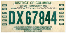 1990s temporary plate no. DX67844