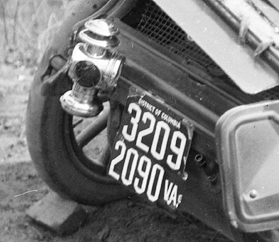 Close image of license plates from scene above.