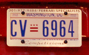 D.C. plate number CV-6964